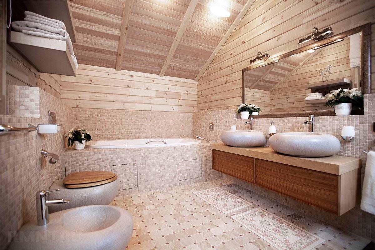Ванная комната в деревянном доме — правила обустройства и отделки
