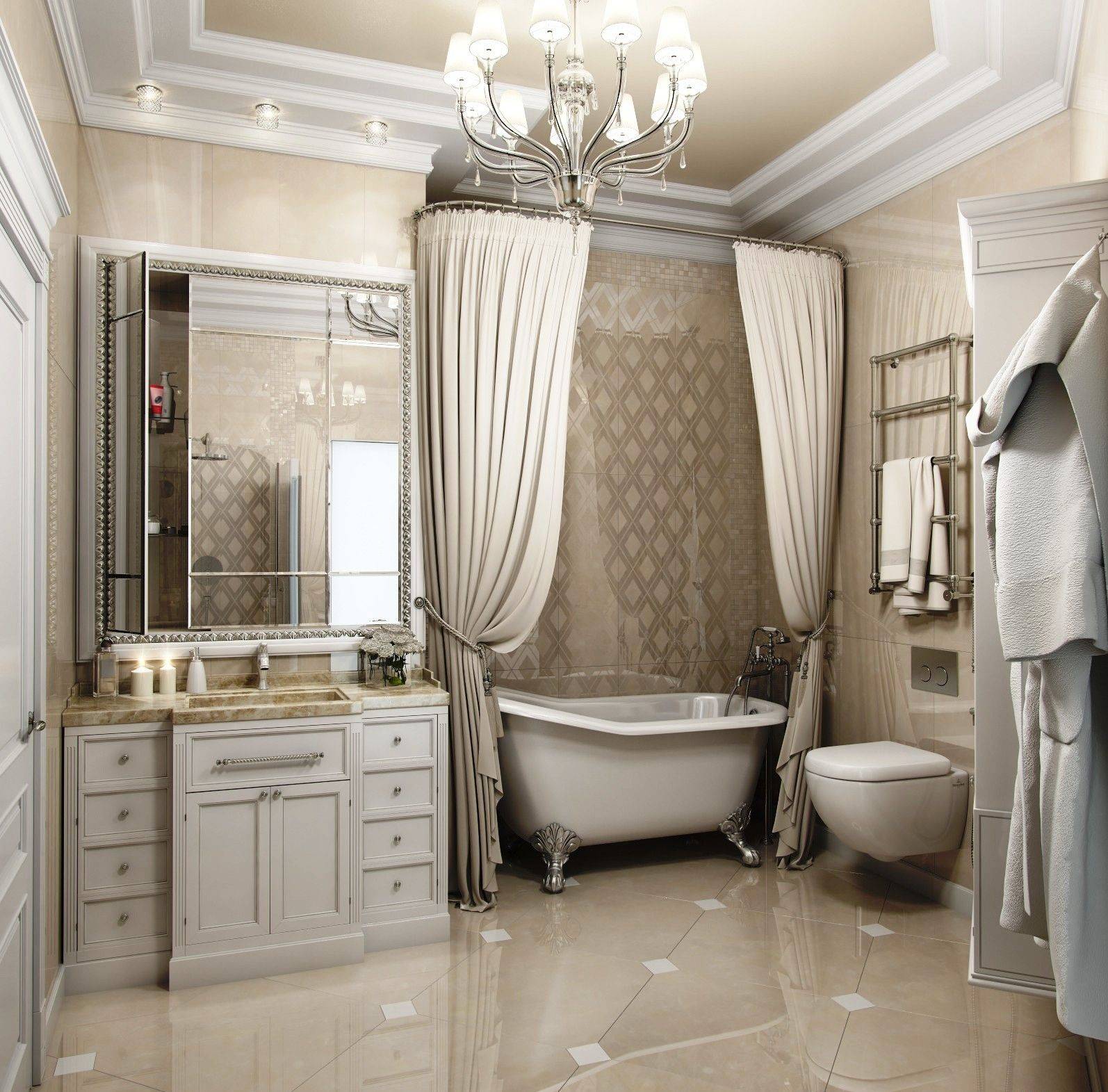 Дизайн ванны в классическом стиле: советы дизайнеров с примерами на фото