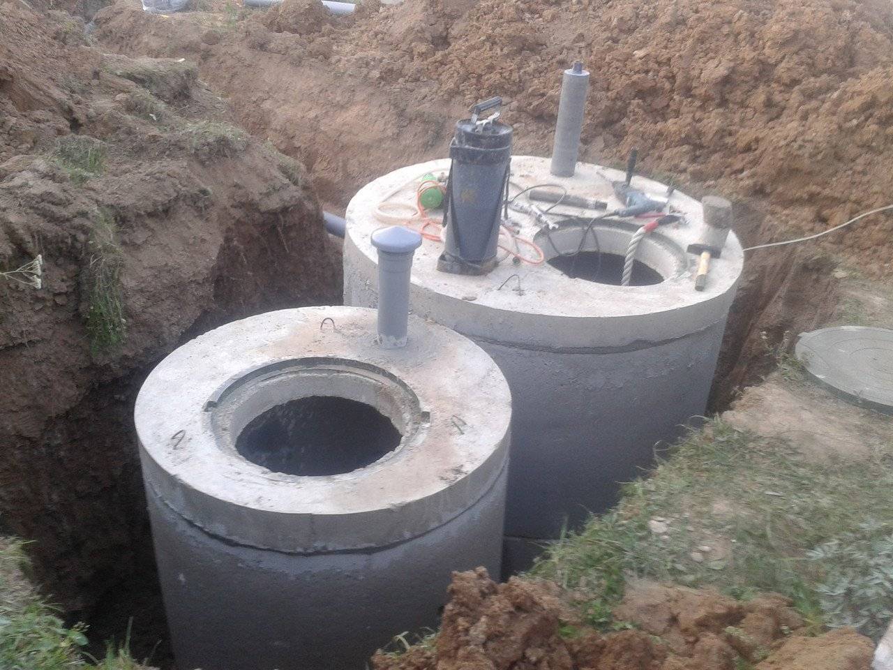 Установка бетонных колец для канализации
 цена – в москве и области