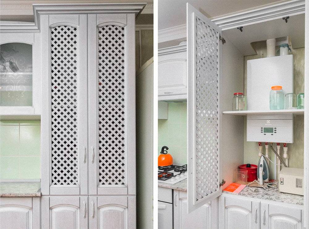 Можно ли газовую колонку спрятать в шкаф: разрешается ли убрать прибор за кухонный гарнитур
