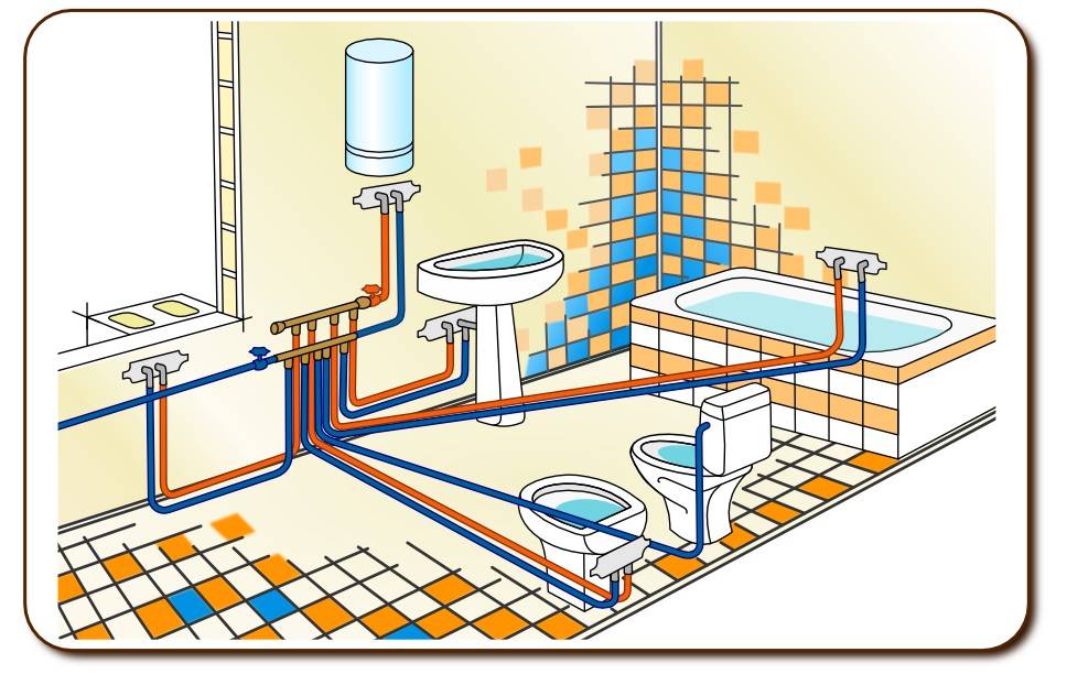 Разводка труб в ванной и туалете: 3 способа монтажа