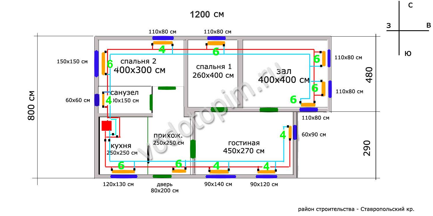 Как произвести расчет количества секций радиатора отопления