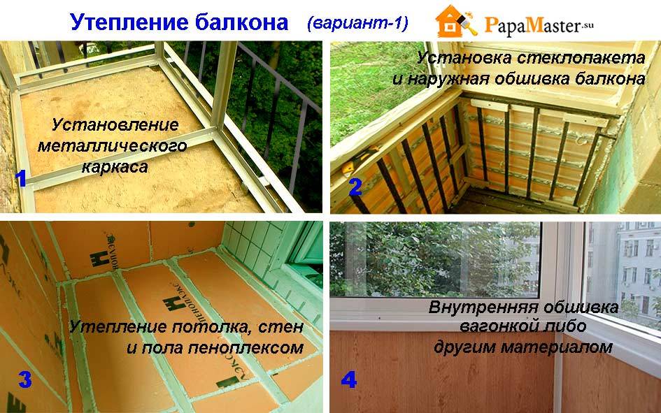 Утепление балкона и лоджии: пенопластом, минеральной ватой, пенофолом, ппу, керамзитом.