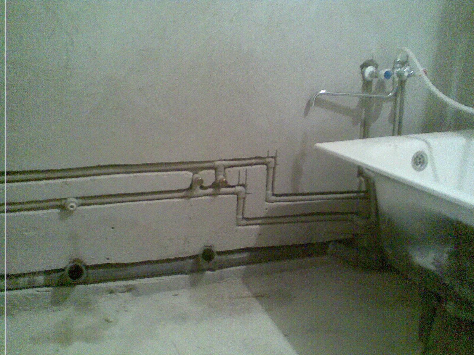 скрыть трубы в ванной фото