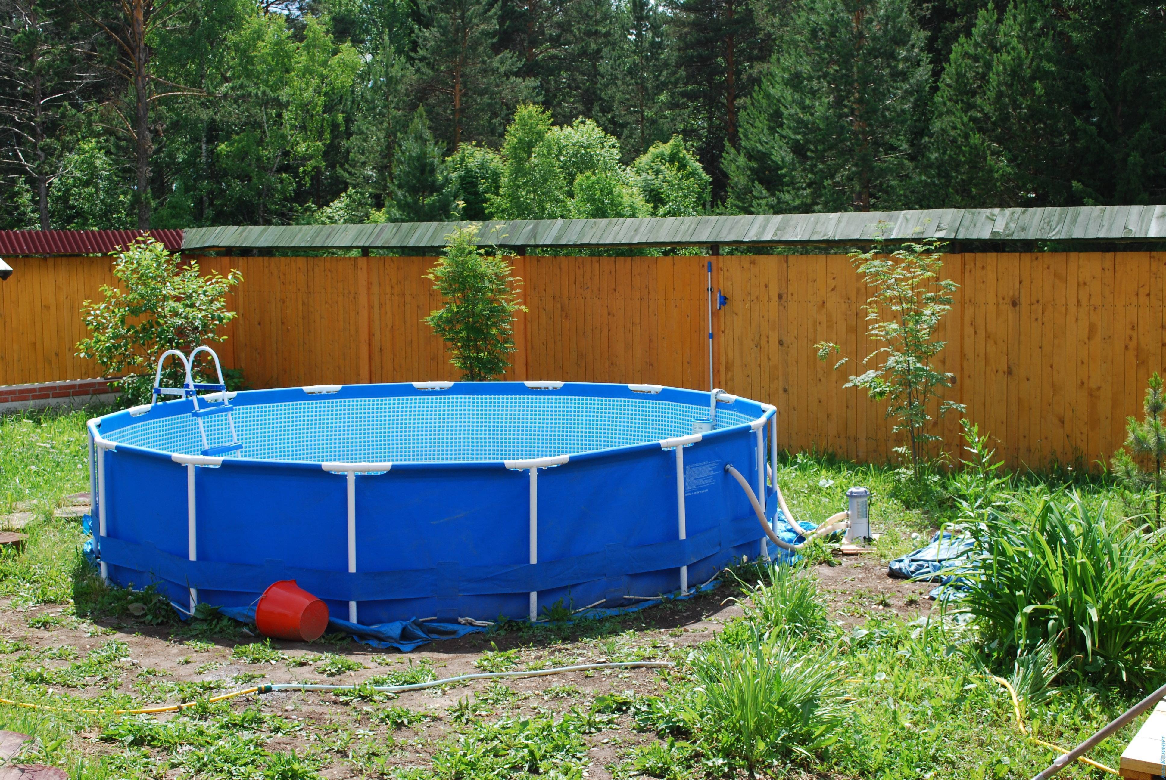 Каркасный бассейн на даче — как его установить самому: примеры с фото и видео