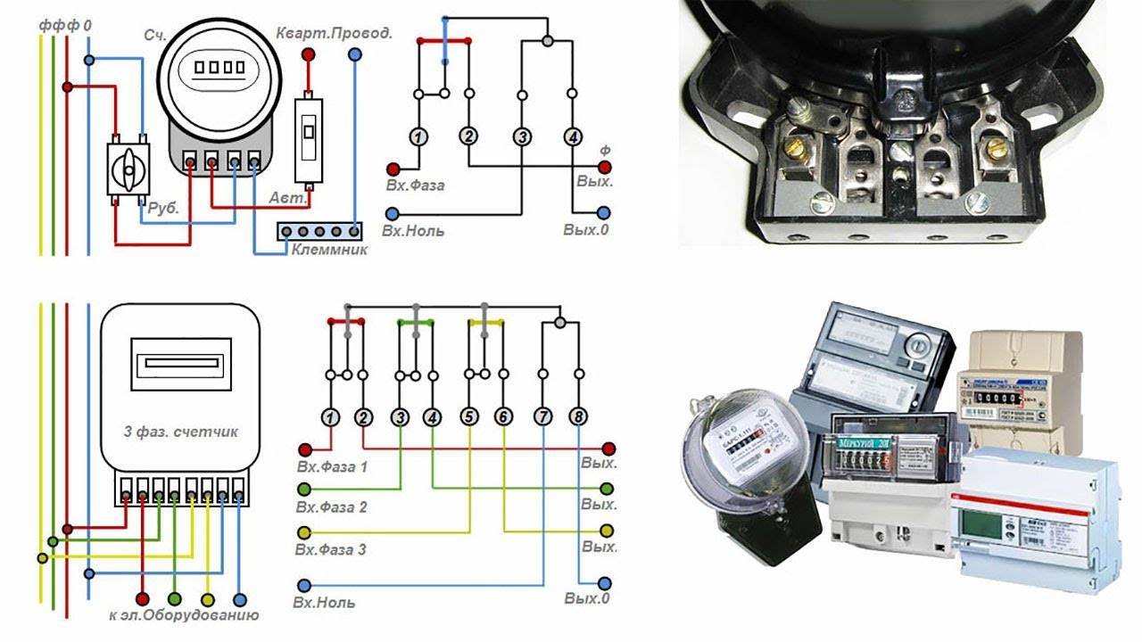 Подключение электросчетчика своими руками - схемы, видео-инструкция, фото