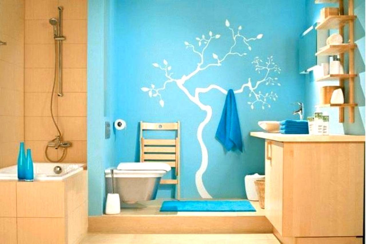 50 идей покраски стен в ванной комнате: фото интерьера