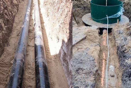 Укладка канализационных труб: как укладывать в траншею, глубина укладки