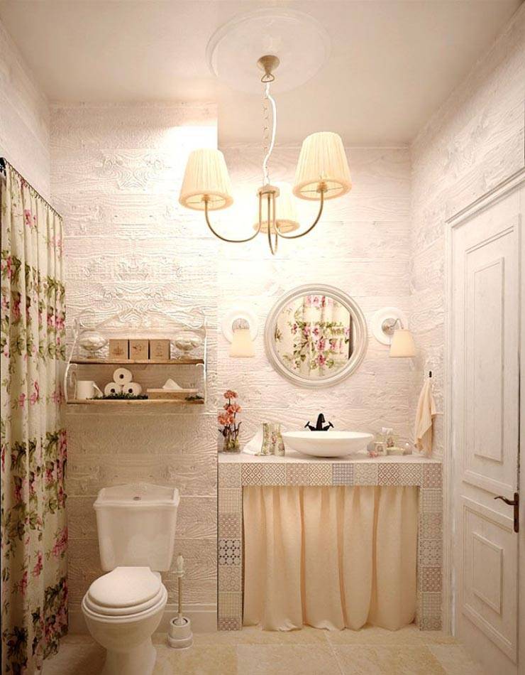 Умиротворяющий прованс в оформлении ванной комнаты